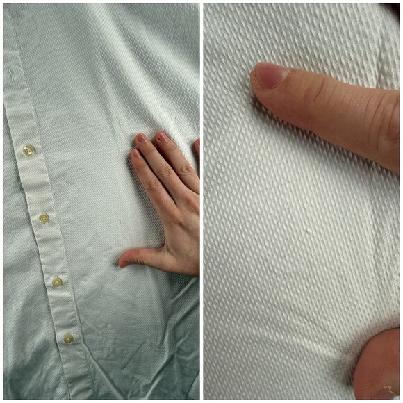 Kuhlman Button Up Long Sleeve Dress Shirt White Size 43 Cotton Textured Men - Picture 14 of 16